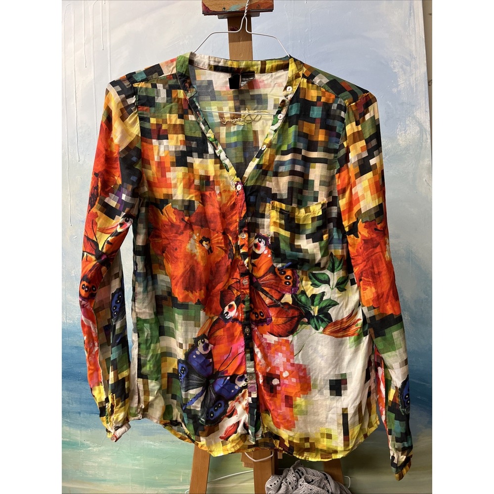 Desigual Shirt Size Small XS Art To Wear Fun Colorful